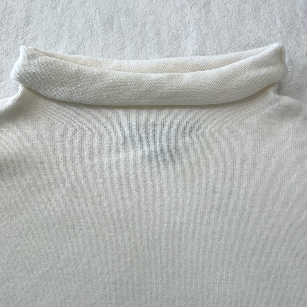 French Connection Sweater Babysoft Roll Neck Jumper Winter White Ivory XL - Picture 7 of 15